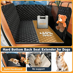 Dog Car Seat Cover for Back Seat, Hard Bottom Back Seat Extender for Dogs, Dog Hammock for Car SUV and Trucks - Waterproof, Anti Scratch，Easy to Clean, Supports 400lbs
