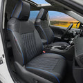 Lolcar Rav4 Seat Covers Custom Fit for Toyota Rav4 (for Hybrid) 2019-2025 LE,XLE,XLE Premium,Limited,Woodland Edition, Leather Truck Seat Cover Full Set for SUV,Faux Leather（Black with Blue Trim）