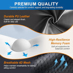 Lumbar Support Pillow for Car: Ergonomic Memory Foam Lumbar Pillow for Long Drives, Lower Back Support for Pain Relief, Dual Adjustable Straps, Back Cushion for Car Seat, Office Chair - Black