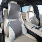 FLORICH Lumbar Support and Car Neck Pillow, Back Support and Headrest Pillow for Car Seat Driver, Memory Foam Back Neck Support Pillow and Car Seat Lumbar Support for Car Office Chair - Grey