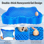 Cooling Gel Seat Cushion, Thickened Big Breathable Honeycomb Design Absorbs Pressure Points Gel Cushion with Anti-Slip Cover Cooling Seat Cushion for Office Chair Home Car Seat Cushion for Wheelchair