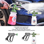 Dual Connector Accessory with Pressure Washer Foam Cannon, Balabulala Pressure Washer Double Tip Attachment for Foam Blaster with with 5 Power Washer Sprayer Nozzles, 1/4" Quick Connect, 3600 PSI