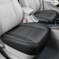 2 Pack Black Ventilated Bottom Car Seat Cover, 3D Air Mesh Breathable Front Leather Car Seat Protectors, Universal Fit Automotive Comfortable Seat Cushion with Storage Pocket for Car Truck SUV