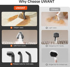 Uwant Carpet Cleaner Machine 18Kpa Powerful Suction, Portable Carpet Cleaner for Pet Stains with Cleaning Tools&Solution Self-Cleaning Upholstery Cleaner for Car, Couch, Rug, Spot (Gray)