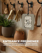 Neutral Christian Square Citrus Car Air Freshener 4 Pcs, Beige Religious Bible Verse Hanging Air Freshener for Cars Bathroom Dorm Books Decor, Christian Accessories Gifts for Women Men