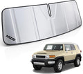 MZS Windshield Sun Shade Compatible with FJ Cruiser 2007-2014, Foldable Car Sun Shade Shield with Storage Pouch, Front Window Visor Sunshade Accessories for Interior Protector