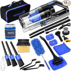 Viewsun Car Cleaning Kit, Car Interior Detailing Kit with High Power Handheld Vacuum Cordless Rechargeable, Detailing Brush Set, Windshield Cleaner, Complete Auto Accessories for Men, Women Gift