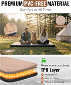 KingCamp FLEXIREST 8.0 Inflatable Sleeping Pad for Camping, High-Support Drop Stitch Camping Mattress with 1100lbs Capacity, PVC-Free Camping Mat for Tent Car Glamping Outdoor Travel, 79 * 55 * 3.15