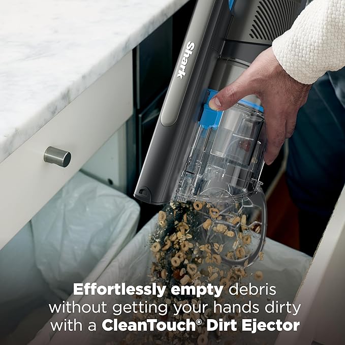 Shark PowerPro Reveal Plus Cordless Vacuum, FloorDetect & Dirt-Reveal Technology, HEPA Filter, Carpet & Hard Floor, Rechargeable, Charcoal, IZ376H