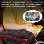 Car Center Console Pad, Waterproof Auto Armrest Seat Box Cover, PU Leather Arm Rest Protector Cushion Pad, Universal Vehicle Interior Protection Accessories for Car SUV (Black & Red)