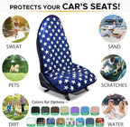 Waterproof Sweating Car Seat Cover for Post Gym Workout, Running, Swimming, Beach and Hiking, Universal Fit Non-Slip Bucket Seat Protector for Cars SUV Trucks, Machine Washable (Star)