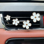 8pcs Cute Five-Petal Flower Car Air Vent Fragrance Clip Daisy Car Air Freshener Air Conditioning Outlet Clip Car Inter Decor (white pink, Ocean)