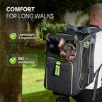 Cat Carrier Backpack for Travel & Car with Seat Belt Safety System, Expandable Pet Carrier for Cats & Small Dogs up to 25 lbs, Breathable, Durable, Foldable, Travel Friendly