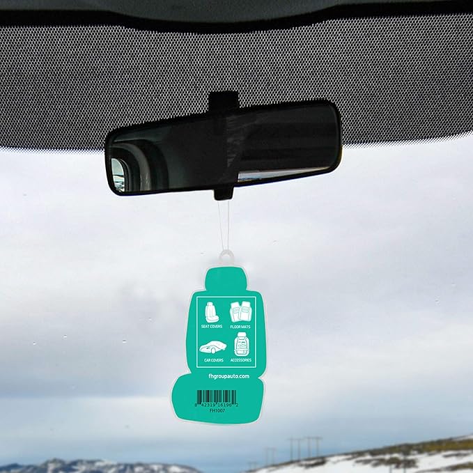 FH Group Car Hanging Air Freshener-Mini Seat Cover Design, Hudson Mist Scent- Long lasting for Auto, Home or Office-5 Pieces