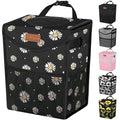 Car Trash Can with Lid, Cute Leakproof Car Trash Garbage Bag Hanging Vehicle Trash Bin Small Portable Automotive Garbage Cans Organizer for Back/Front Seat/Console(2.8 Gallons,Black Flower)