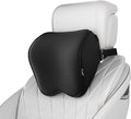 Crofy 2-Pack Car Neck Pillow, Softness Car Headrest Pillow for Driving with Adjustable Strap, 100% Memory Foam and Breathable Removable Cover, Comfortable Ergonomic Design, Black
