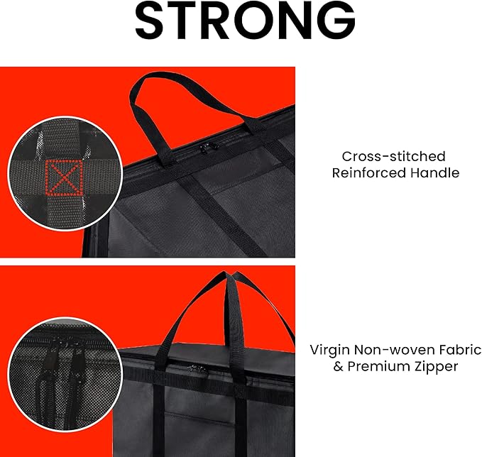 NZ home Insulated Bags for Food Delivery (2XL) Grocery Shopping Cooler Bag, Pizza Delivery, Hot & Cold Catering Tote, Reusable, Foldable & Heavy Duty (2 Pack, Black)