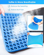 Gel Seat Cushion, Portable Travel Cushion for Long Sitting, Thick & Foldable, 14.5" x 10.5" Large Size Chair Seat Cushion for Office Chair Car Wheelchair, Relief Sciatica Coccyx Pain