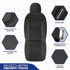 Skechers Memory Foam Seat Covers,Leather Car Seat Covers, Ultimate Comfort & Support Front Seat Covers Airbag Compatible, Automotive Universal Fit Most for SUVs, Vans, Sedans, Cars, Trucks,Black