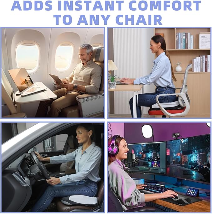 Seat Cushions for Office Chairs Wheelchair Cushion for Long Sitting Back Pain，Memory Foam Seat Car Computer Desk Chair Cushion，Coccyx Cushion for Tailbone Pain Relief Cushion Office Chair Green