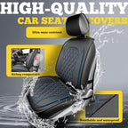 LINGVIDO Car Seat Covers for Front Seats (2 Seats) - Premium Perforated Nappa Leather,Waterproof Shield, Omni-Adapt Fit for SUVs Sedans, Ideal for Rideshare & Pets