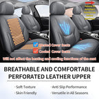 Chezope Car Seat Covers Full Set, Grey Leather Seat Covers, Breathable Front and Back Car Seat Protectors, Wear-Resistant Seat Covers Universal Fit for Most Cars SUV Truck (Grey-Solid, Full Set)