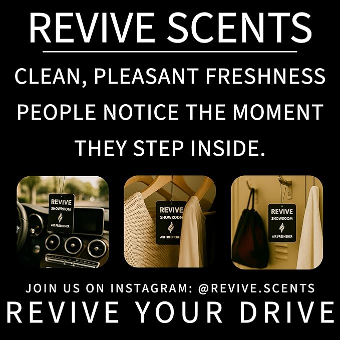 Premium Hanging Car Air Fresheners, Showroom-New Car Scent, 3-Pack, Long-Lasting & Odor Eliminating, Modern Design