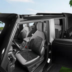 Red Rain Ford Leather Auto Seat Cushion Customized Fit for Ford Bronco Seat Cover 4 Door 2025 2024 2023 2022 2021 Black and Grey Interior Accessories (Bronco 4Door-Black+Grey)