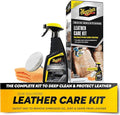 Meguiar's Leather Care Kit,This Car Care Kit Includes a Premium Car Leather Cleaner and Conditioner, Drill Backing Plate, Cleaning Disc, Microfiber to Effectively Deep Clean, Nourish & Protect, Kit