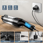 Handheld Vacuum Cordless, 16000Pa Powerful Suction, Lightweight at 1.3 lbs, Type-C Charge, Multiple Accessories, Rechargeable Car Vacuum Cleaners for Home Office Pet