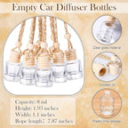 100 Sets Car Diffuser Bottles Empty Bulk Hanging Car Air Freshener Diffuser Bottles Glass Perfume Holder with Instruction Cards for Essential Oil Wedding Bridal Birthday Gifts (Cylindrical)
