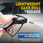 TOOLCY 5000 PSI Pressure Washer Gun with Swivel Inlet, Short Power Washer Gun with Nozzle Tips, Ergonomic Handle, 3/8'' Male Plug, M22-14mm, 1/4" Quick Connector, Sturdy Design for Gas Pressure Washer