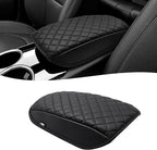 KBH Center Console Armrest Cover for Ford Fusion 2013 2014 2015 2016, Middle Console Lid Covering, Arm Rest Cushion Pad, Vinyl Leather Trim, Anti-Scratch, Black