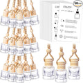 100 Sets Car Diffuser Bottles Empty Bulk Hanging Car Air Freshener Diffuser Bottles Glass Perfume Holder with Instruction Cards for Essential Oil Wedding Bridal Birthday Gifts (Cylindrical)