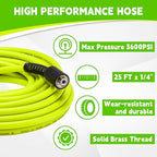 M MINGLE Pressure Washer Hose and Gun Kit, 25 FT Power Washer Hose with 5 Nozzle Tips and M22-14mm Fitting, Replacement for Ryobi, Simpson, Craftsman