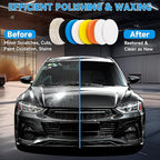 6 Inch Buffing Polishing Pads&Wool Buffing Pad ，with M14 Drill and 6 Inch Backing for Car Buffer Polisher, Washing Cleaning Waxing Dusting, 10PCS