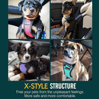 Pawaboo Breathable Dog Seat Belt Harness for Car, Adjustable Dog Safety Vest Harness with Vehicle Connector Strap, XL, Full Blue