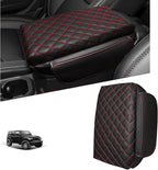 Center Console Cover for Jeep Wrangler JL 2018-2026 & Gladiator JT 2020-2026 1.2in Thickness Armrest Cover Leather Arm Rest Lid Protector Cushion Pad with Stroage Pockets Interior Accessories (Red)