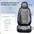 Coverado Car Seat Covers, Front Seat Cover, Waterproof Nappa Leather Seat Covers for Cars, 2 Pack Car Seat Protectors Driver Seat Cover, Automotive Seat Covers Universal Fit for Most Cars, Black&Gray