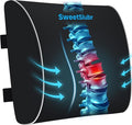 Large Lumbar Support Pillow for Office Chair, Car Seats and Home Desks, Ergonomic Back Support with Double Adjustable Straps, Machine Washable Cover, Black