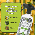 Pet-Pourri Air + Fabric Purrfectly Bamboo Cat & Home Deodorizer Spray, 16 Fl Oz, Up to 800 Uses, Pet Odor Remover with Essential Oils, for Air, Carpet, Urine, Vet Recommended, Bamboo, Jasmine & Pear