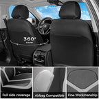 FLORICH Car Seat Covers Front Seat, Universal Seat Cover 2 Seats, Automotive Seat Covers with Mesh Leather, Waterproof Car Seat Protector, Breathable Car Seat Cushion for Most Car SUV Truck, Gray