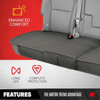 Motor Trend Rear Seat Protector for Cars, SUVs & Trucks – Nappa Leather Bench Cover Protector - Car Seat Cover for Kids, Pets & Baby - Durable Back Seat Protector, Gray Universal Fit Bottom Coverage