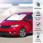 Windshield Sun Shade Compatible with Honda Fit 2015-2020 Accessories Custom Fit Sunshade Foldable Front Sun Visor Protector Blocks Sun Rays