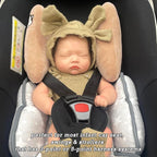 Baby Travel Pillow for Infant Car Seat, Adjustable Infant Head Neck Support, Portable Stroller Headrest Pillow for Toddler, Banana Baby Travel Headrest Pillow for Pushchair, Swings, Brown