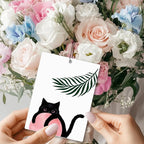 Mancheng-zi Cute Boho Black Cat Car Air Freshener 3Pcs, Pink Boho Botanical Sun Cat Air Freshener Hanging for Cars Closet Drawer or Books, Cute Pink Car Accessories Mirror Decor for Women