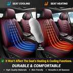 OASIS AUTO Car Seat Covers Full Set Premium Waterproof Faux Leather Cushion Universal Accessories Fit SUV Truck Sedan Automotive Vehicle Auto Interior Protector (OS-001 Burgundy)