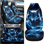 KEIAHUAN Blue Wolf Print Car Seat Covers for Men Automotive Front and Rear Split Bench Seat Cover Set Washable Breathable Universal Fits Most Vehicle Truck,SUV