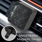 Premium Quality Car Air Freshener Leather and Metal Design Scent Vent Clip Diffuser,New Natural Fragrance Diffuser for Car with 3 Refill Scented Discs and Gift Box(Black Weave)