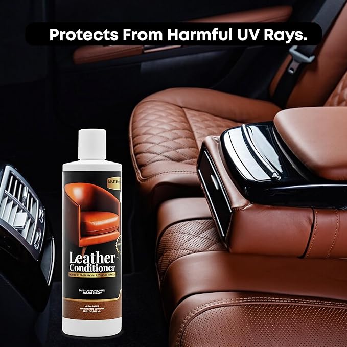 MASTERGUARD Leather Conditioner – Water-Based, Non-Toxic Formula for Furniture, Car Seats, Boots, Jackets & Purses – Conditions, Protects & Revives Leather – Safe for People & Pets